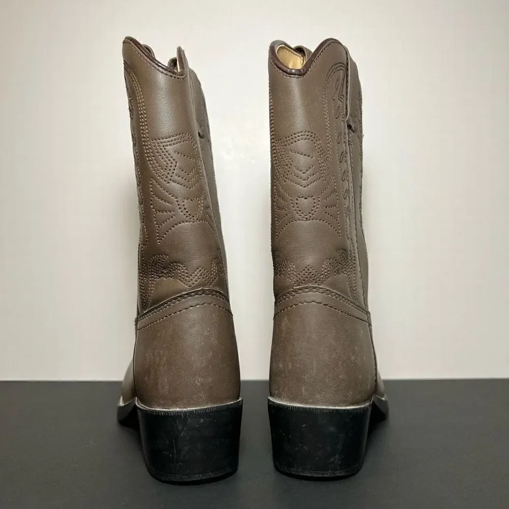 Kids DURANGO Dark Tan Distressed Leather Western Boots / Size 2D